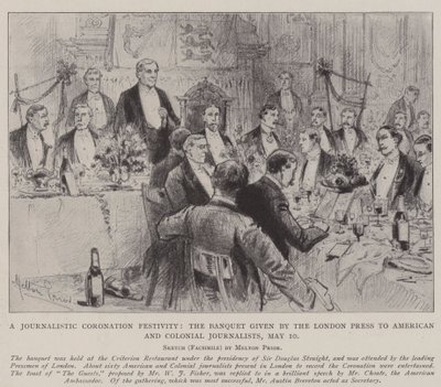 Uma Festa de Coroação Jornalística, o Banquete dado pela London Press aos jornalistas americanos e coloniais, 10 de maio de Melton Prior